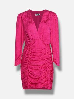 Rixo Womens' Purple Golden Silk-Blend Mini Dress Size S